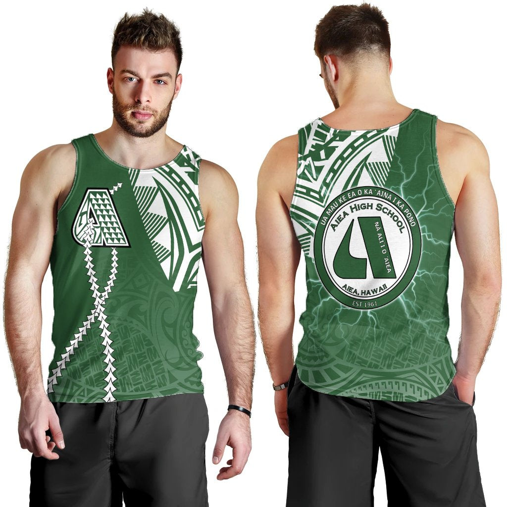 hawaiiTank Top - Aiea High Men's Tank Top - Forc Style AH Green - Polynesian Pride