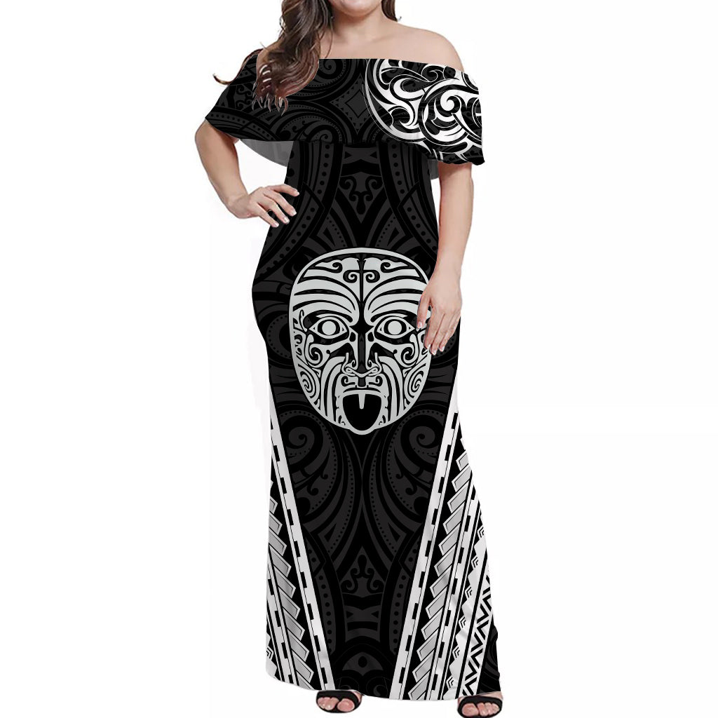 New Zealand Off Shoulder Long Dress Tribal Elegance - Polynesian Pride New Zealand Off Shoulder Long Dress Tribal Elegance - Polynesian Pride