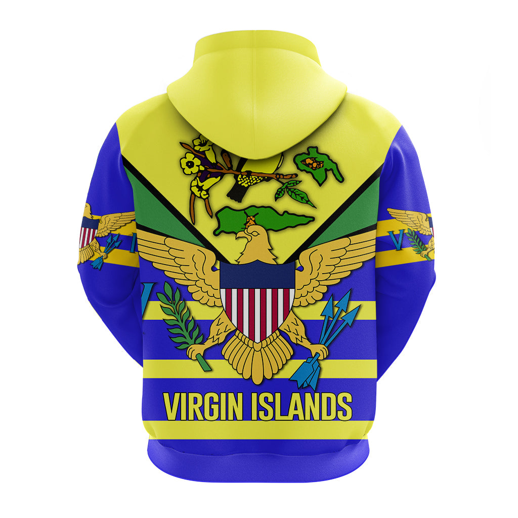 US Virgin Islands Zip Hoodie Egales with Seal LT4 - Polynesian Pride