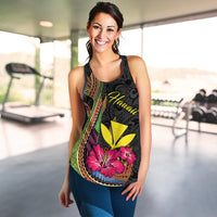Hawaii Polynesian Fish Hook Hibiscus Women Tank Top - LT12 - Polynesian Pride