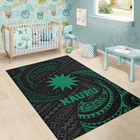 Nauru Polynesian Area Rug - Green Tribal Wave - Polynesian Pride