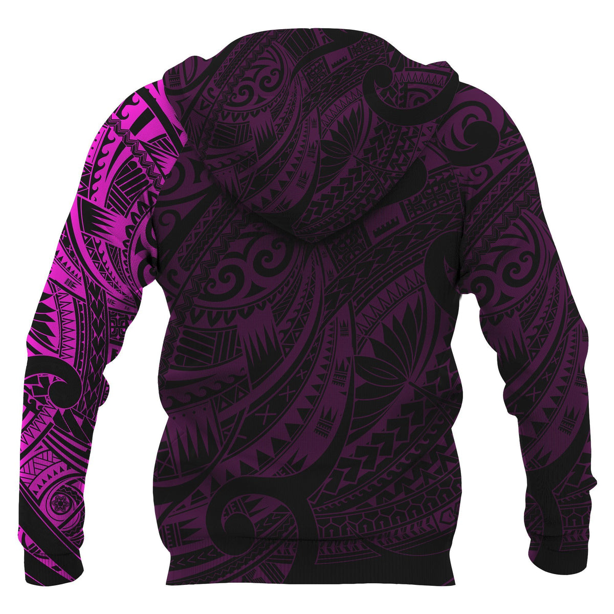 Maori Tattoo Style All Over Hoodie Pink Custom Version - Polynesian Pride
