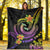 Polynesian Custom Personalised Premium Blanket - Plumeria Flowers with Spiral Patterns - Polynesian Pride