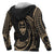 Guam Polynesian All Over Custom Zip up Hoodie Gold Tribal Wave - Polynesian Pride