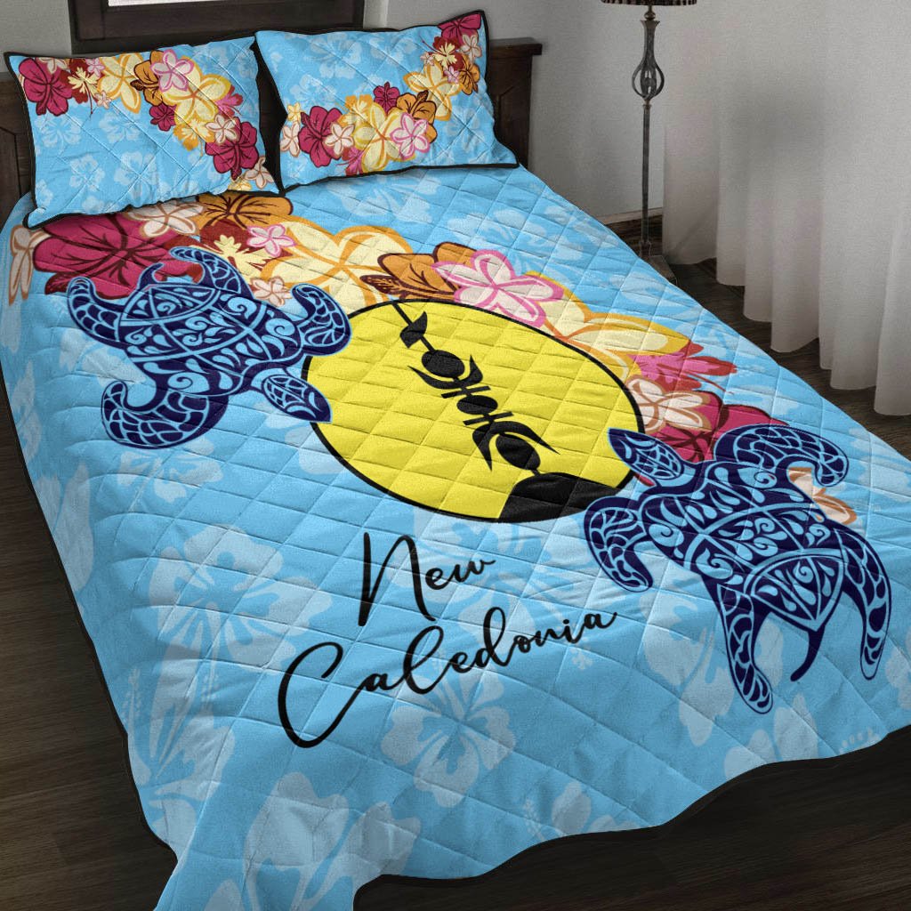 New Caledonia Quilt Bed Set - Tropical Style Blue - Polynesian Pride