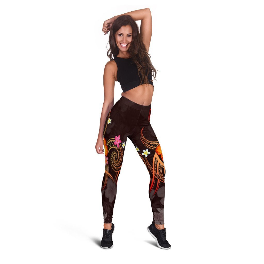 Tuvalu Polynesian Women's Leggings - Legend of Tuvalu (Red) - Polynesian Pride