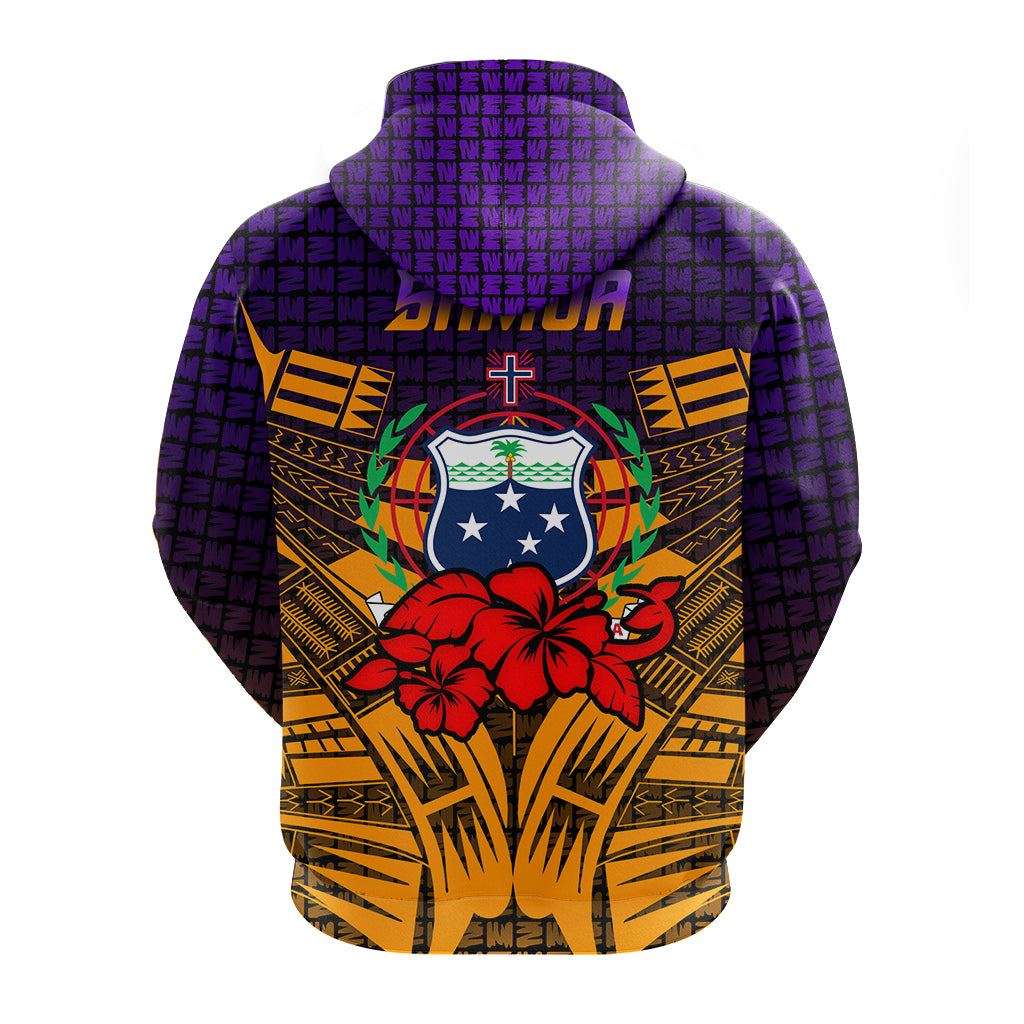 Custom Samoa Zip Hoodie Hibiscus With Tribal LT12 - Polynesian Pride