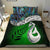 New Zealand Maori Bedding Set Silver Fern - Manaia Paua Shell Glitter Green LT4 - Polynesian Pride