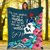 (Custom Personalised) Cook Islands Mothers Day With Green Turtle Blanket - LT12 - Polynesian Pride