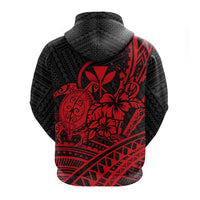 Hawaii Turtle With Hibiscus Tribal Red Hoodie KID - LT12 - Polynesian Pride