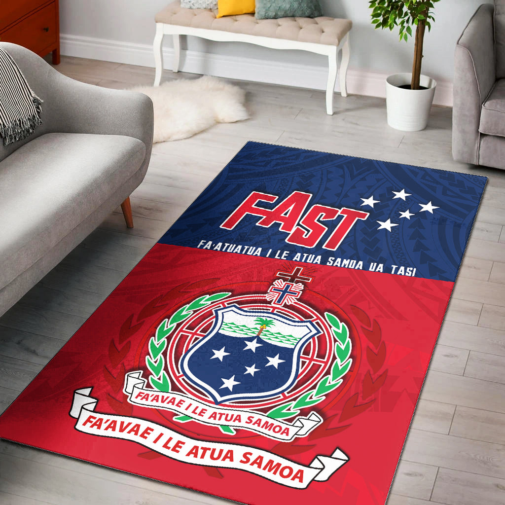 F.A.S.T Samoa Area Rug Polynesian Enthusiasm LT13 Blue - Polynesian Pride