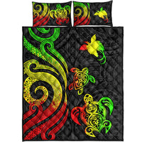 Papua New Guinea Quilt Bed Set - Reggae Tentacle Turtle - Polynesian Pride