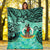 Vanuatu Premium Blanket - Vintage Floral Pattern Green Color - Polynesian Pride