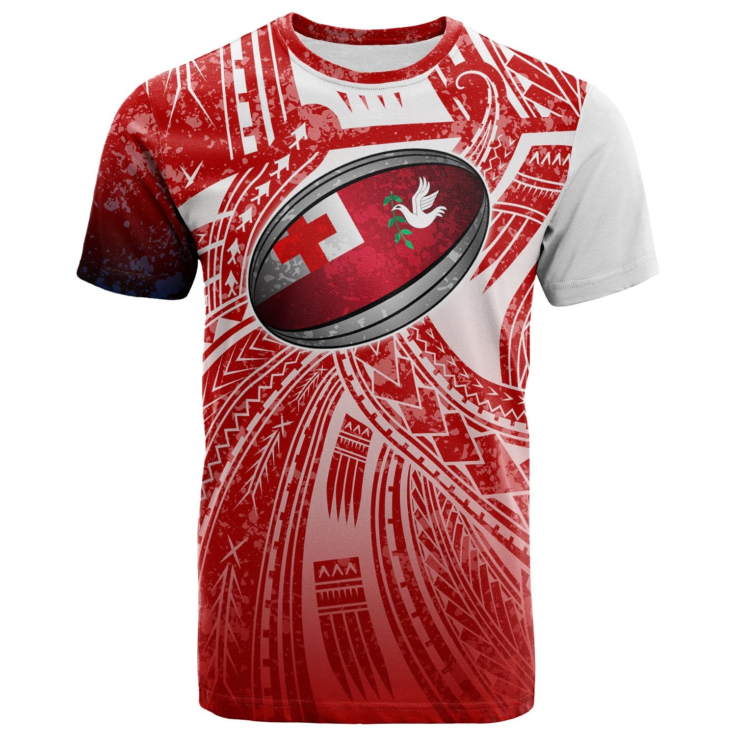 Tonga T Shirt Tonga Rugby Tribal Patterns Unisex Red - Polynesian Pride