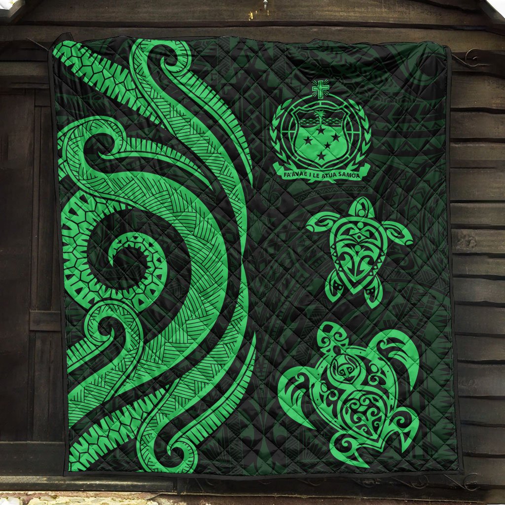 Samoa Premium Quilt - Green Tentacle Turtle - Polynesian Pride