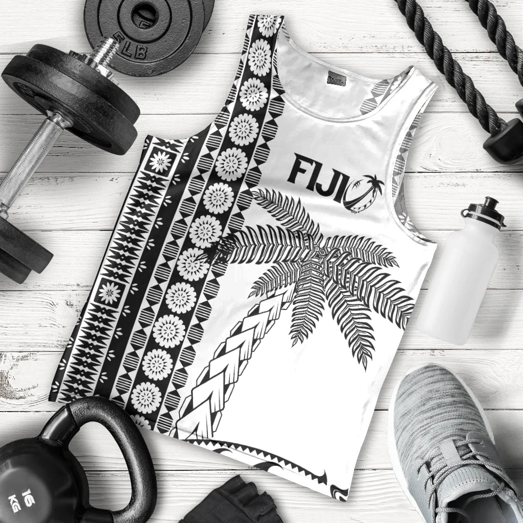 Fiji Rugby Men's Tank Top - Coconut Tree With Tapa Pattern - LT12 - Polynesian Pride