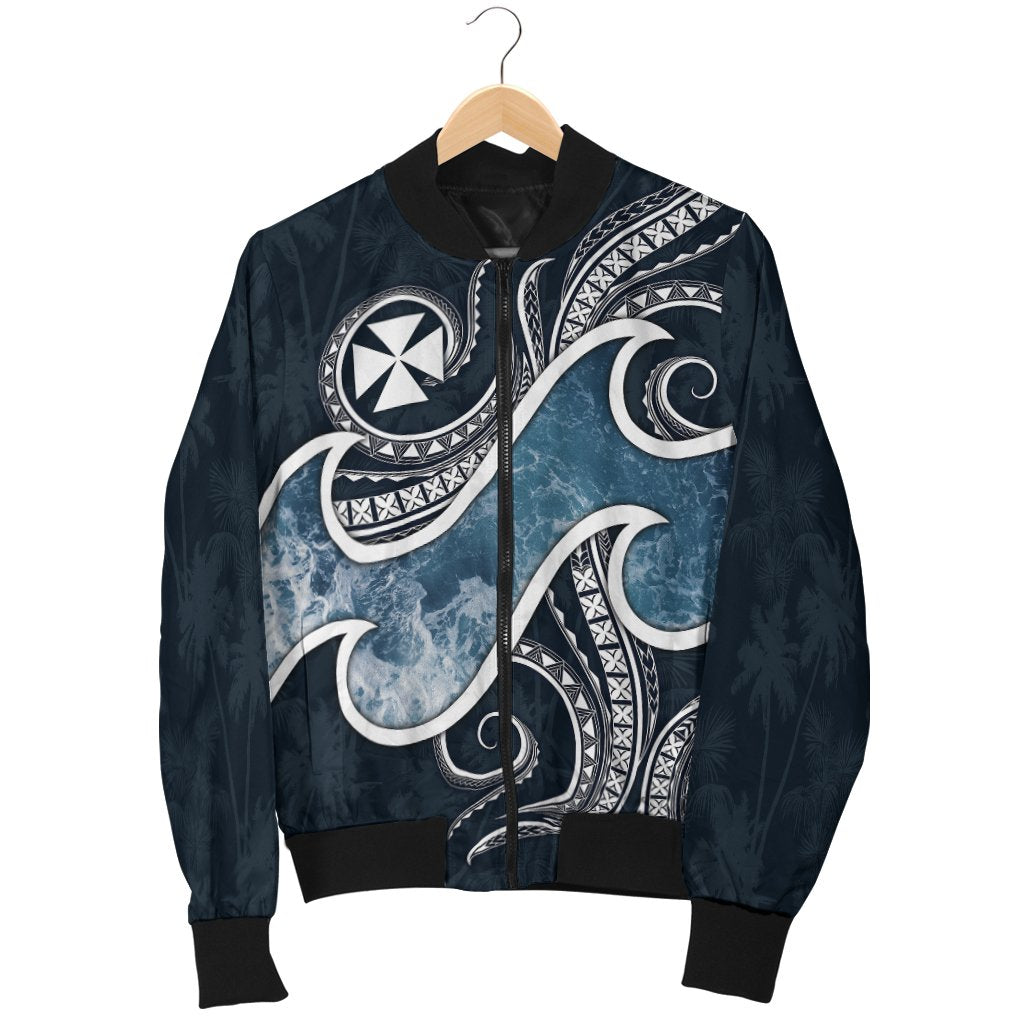 Wallis and Futuna Polynesian Men's Bomber Jacket - Ocean Style - Polynesian Pride