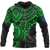 Pohnpei Polynesian Zip Hoodie Polynesian Green Turtle Unisex GREEN - Polynesian Pride