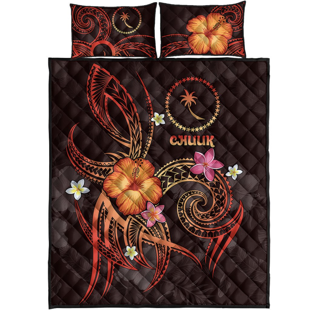 Chuuk Polynesian Quilt Bed Set - Legend of Chuuk (Red) - Polynesian Pride