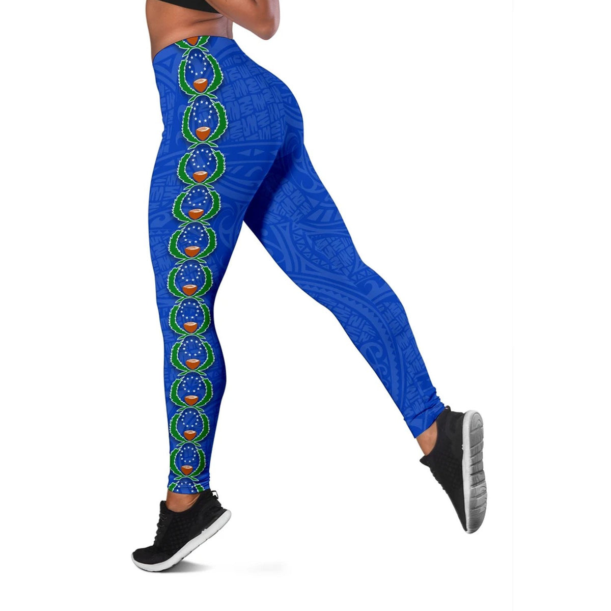 Pohnpei Polynesian Legging - Coat Of Arm Linked Style - Polynesian Pride