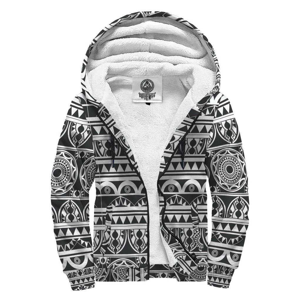 Black Polynesian Sherpa Hoodie Black - Polynesian Pride