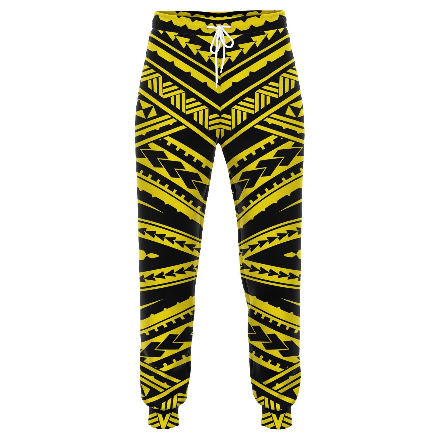 Polynesian Tatau Yellow Joggers Unisex Yellow - Polynesian Pride