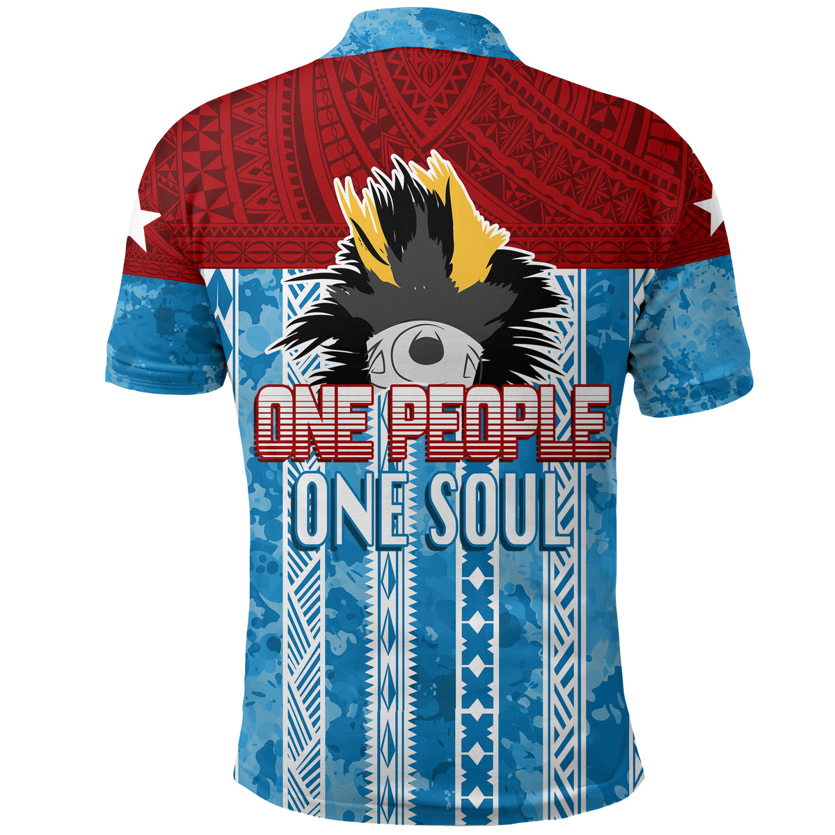 West Papua 60 Years OPM Morning Star with Polynesian Pattern Polo Shirt LT7 - Polynesian Pride