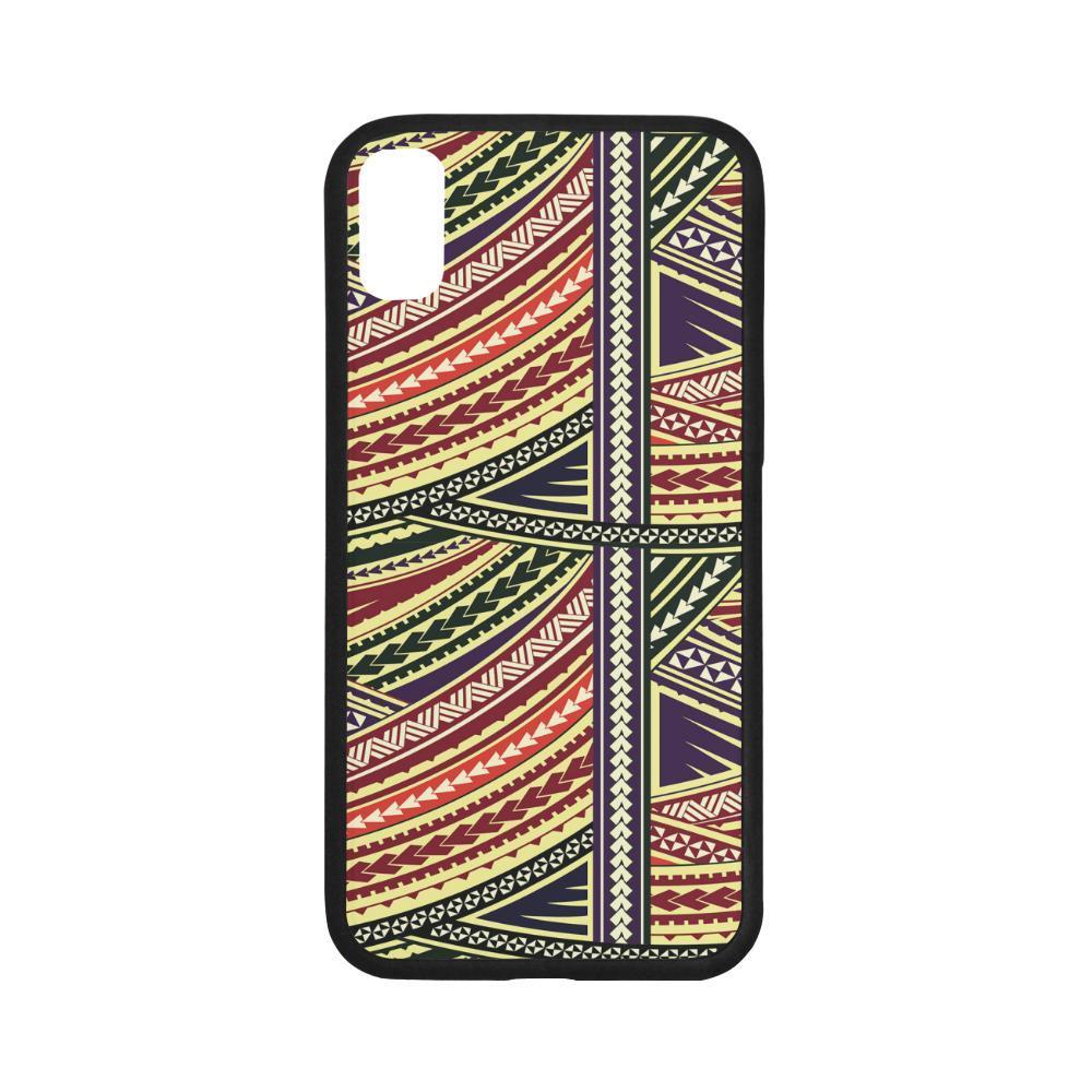 Polynesian 04 Rubber Phone Case One Size iPhone X Black - White - Polynesian Pride