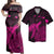 Hawaii Matching Dress and Hawaiian Shirt Polynesian Hibiscus Turtle Map Pink RLT14 - Polynesian Pride