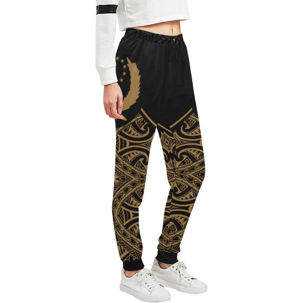 Pohnpei Tribal Sweatpant - Black Gold - Polynesian Pride
