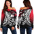 Wallis And Futuna Women's Off Shoulder Sweaters - Tribal Jungle Pattern Red Color Red - Polynesian Pride