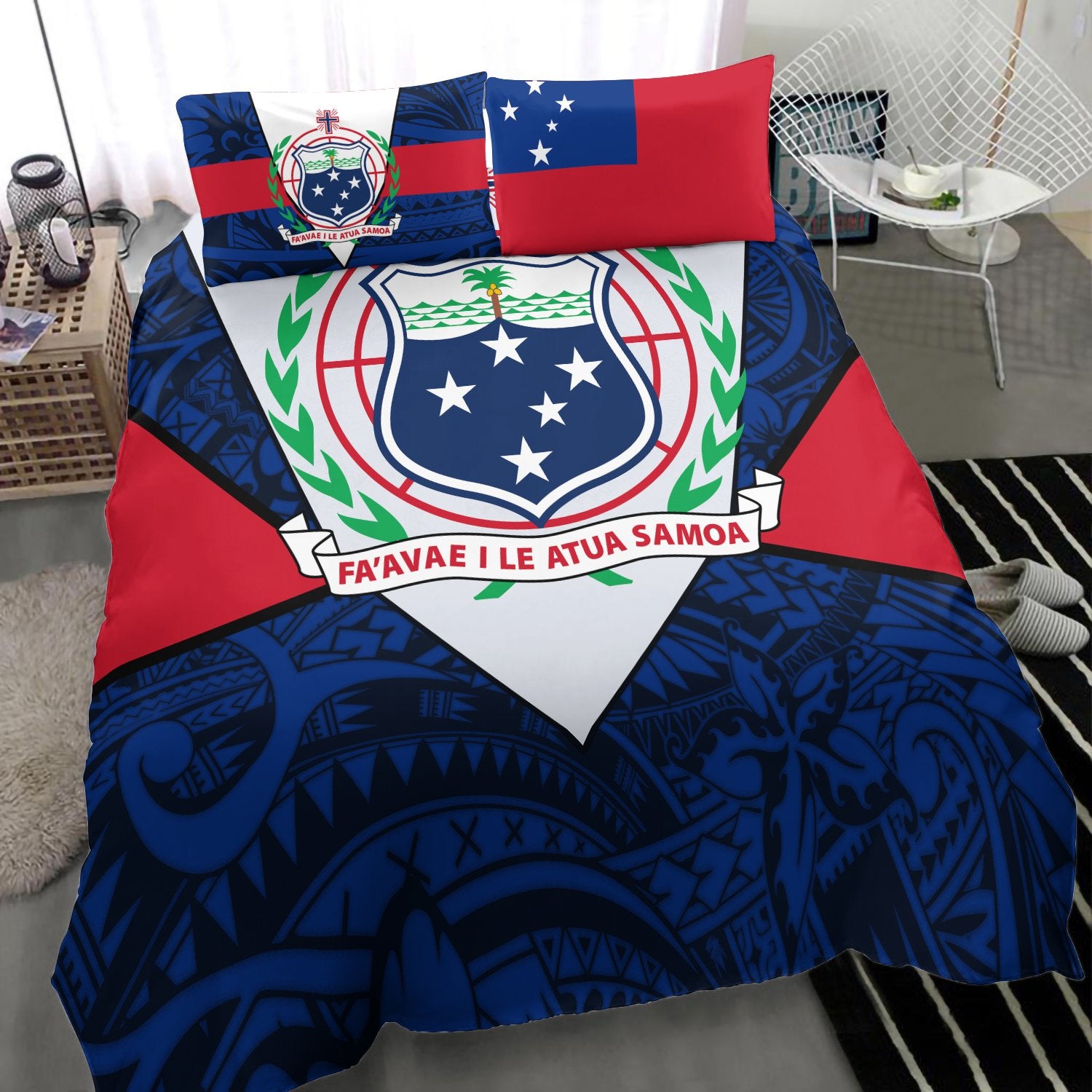 Samoa Polynesian Bedding Set - Legend of Samoa Blue - Polynesian Pride