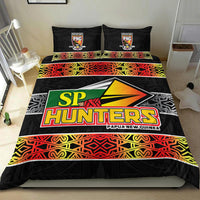 The Hunters PNG Bedding Set Papua New Guinea Hunters Rugby LT13 3 Pieces Bedding Set Black - Polynesian Pride