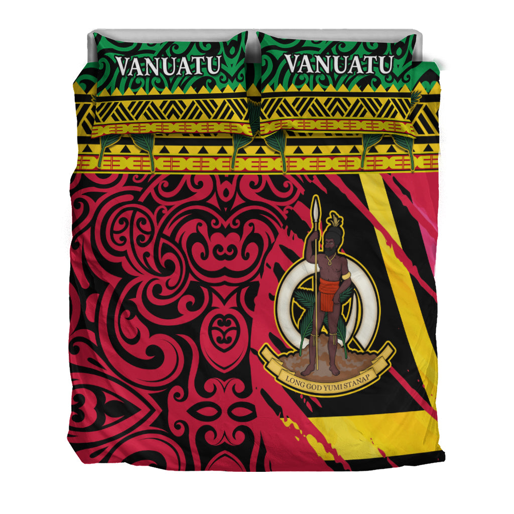 Vanuatu Dreamy Bedding Set Coat Of Arms and Pattern LT13 - Polynesian Pride