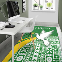 Tailevu Rugby Area Rug Fiji Rugby Tapa Pattern Green LT13 - Polynesian Pride