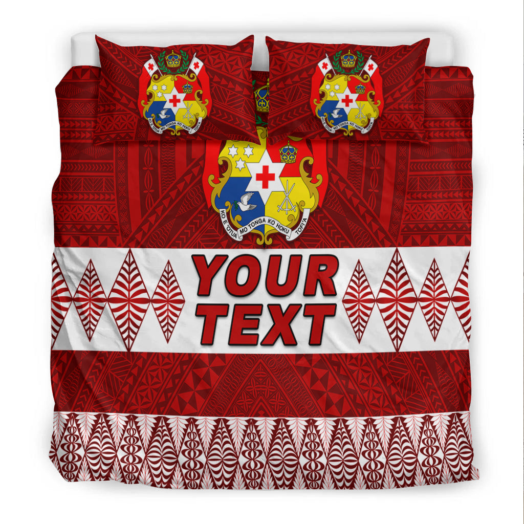 (Custom Personalised) Tonga Bedding Set Tongan Pattern Red LT13 - Polynesian Pride