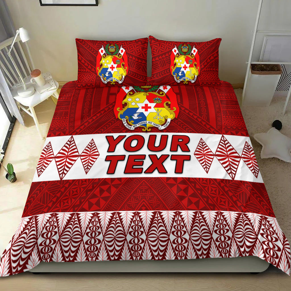 (Custom Personalised) Tonga Bedding Set Tongan Pattern Red LT13 - Polynesian Pride