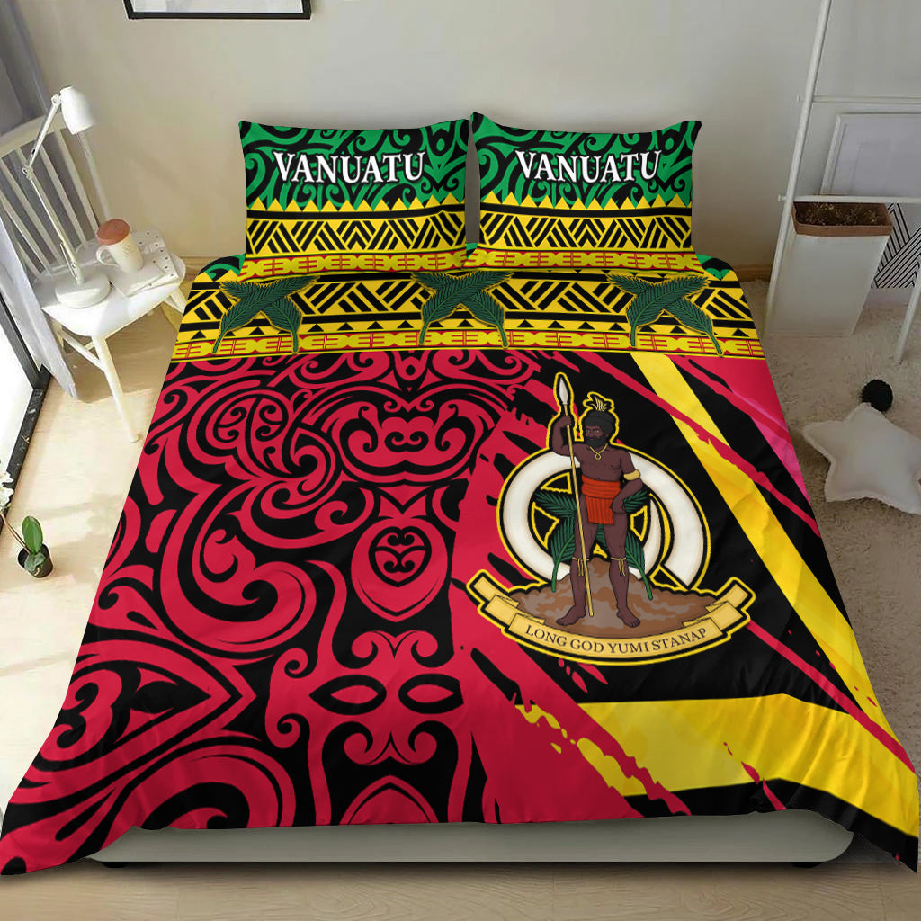 Vanuatu Dreamy Bedding Set Coat Of Arms and Pattern LT13 - Polynesian Pride
