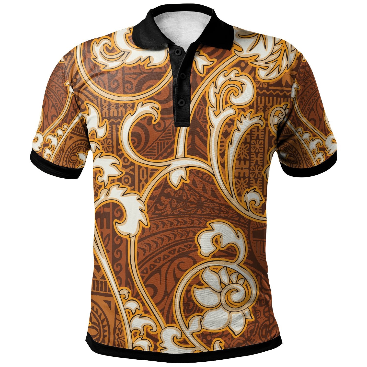Polynesian Polo Shirt Flourish Style With Tribal Fabric Unisex Vintage Color - Polynesian Pride