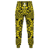 Polynesian Kakau Turtle Yellow Joggers Unisex Yellow - Polynesian Pride