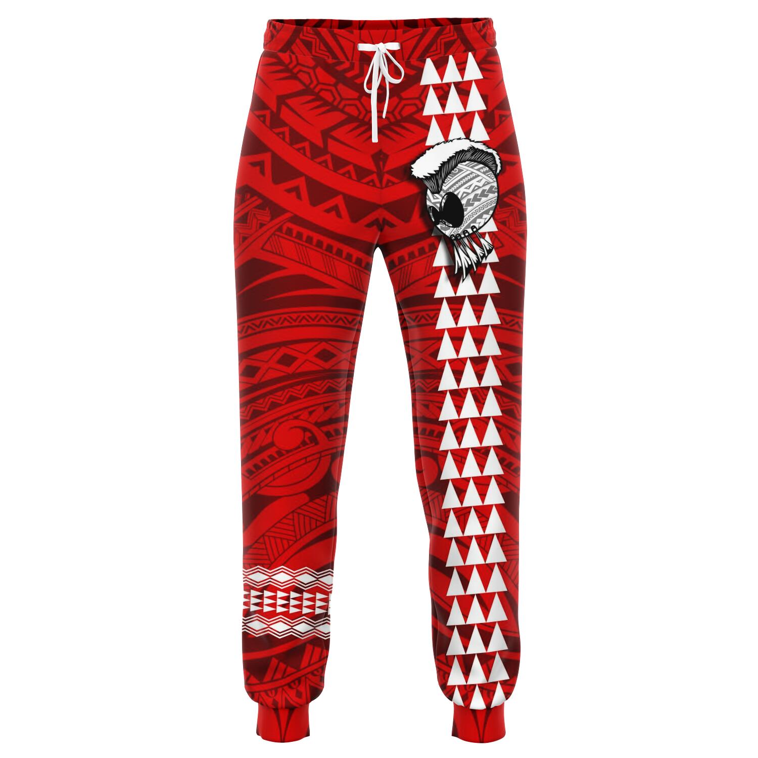 Hawaii Warrior Map Red Kakau Joggers Red Unisex - Polynesian Pride