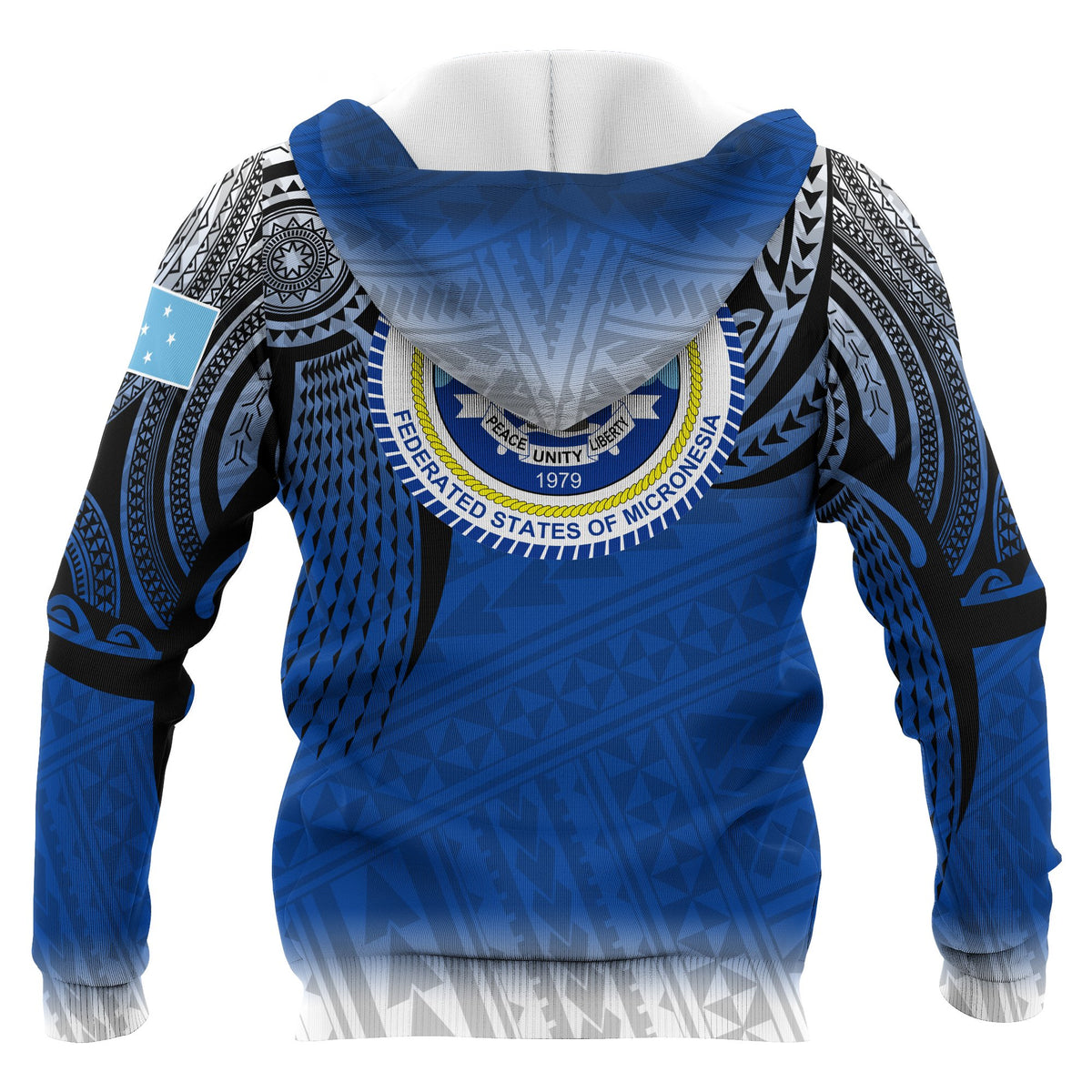 Federated States of Micronesia Zip up Hoodie Tattoo Pattern - Polynesian Pride