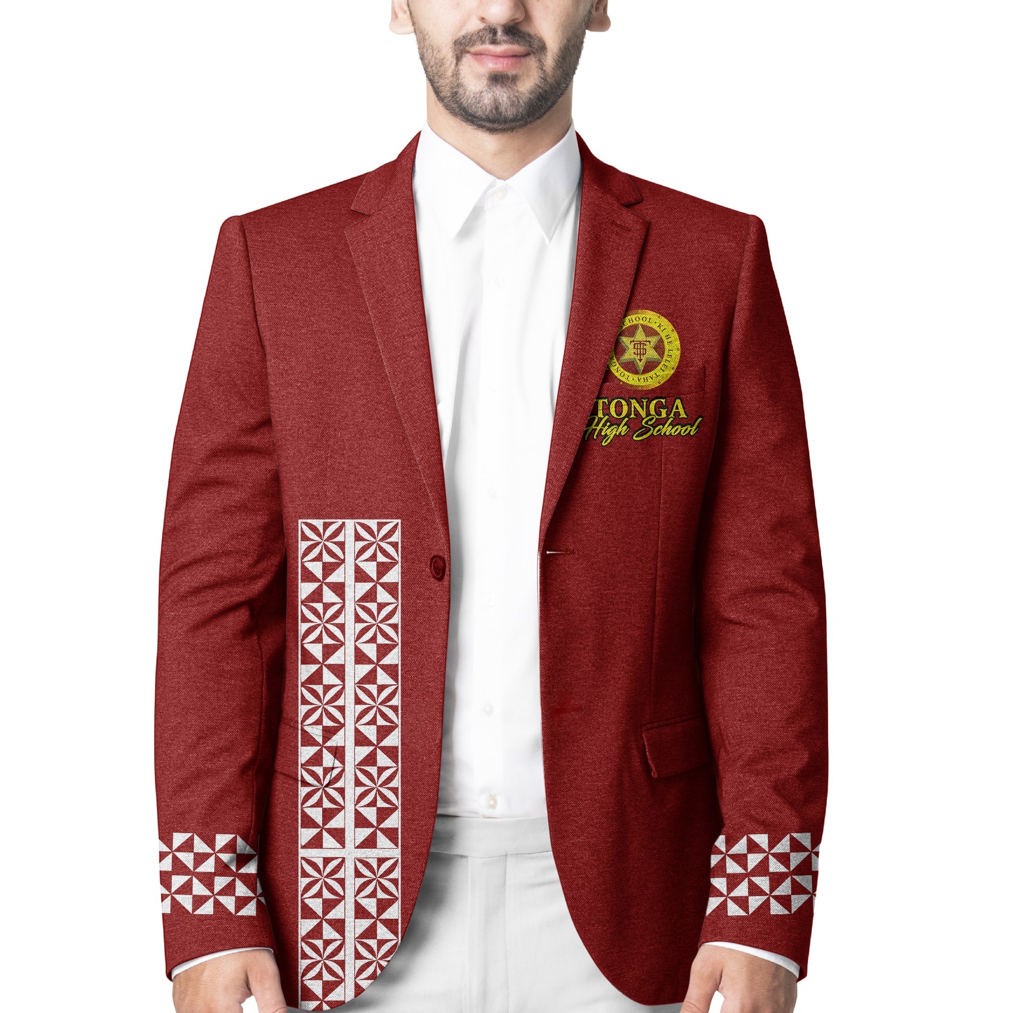 (Custom Personalised) Tonga High School Tonga Blazer Ngatu LT13 Unisex Red - Polynesian Pride