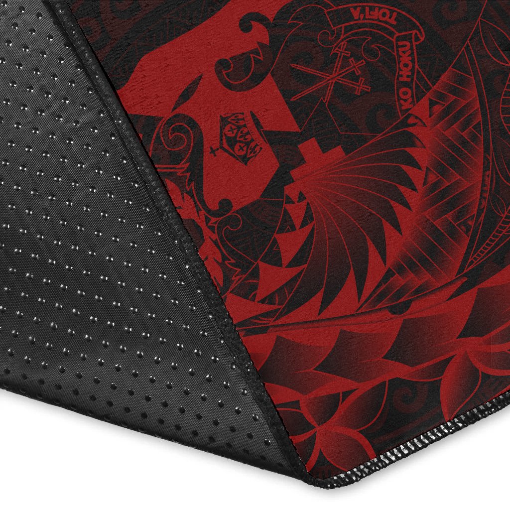 Tonga Area Rug - Custom Polynesian Pattern Style Red Color - Polynesian Pride