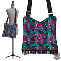 Hawaii Tropical Pattern Crossbody Boho Handbag Crossbody Boho Handbag One Size Green - Polynesian Pride