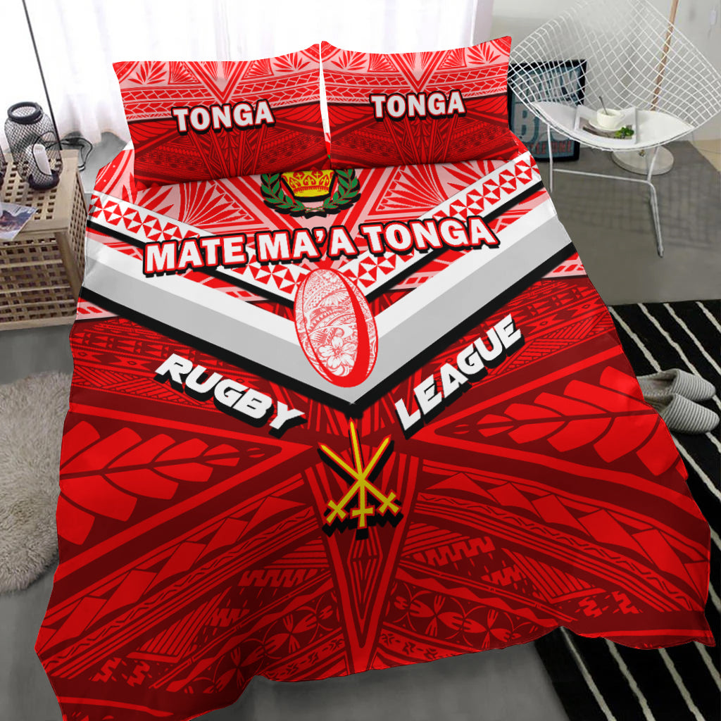 Tonga Rugby Mate Ma'a Tonga Tapa Pattern Bedding Set - LT2 - Polynesian Pride