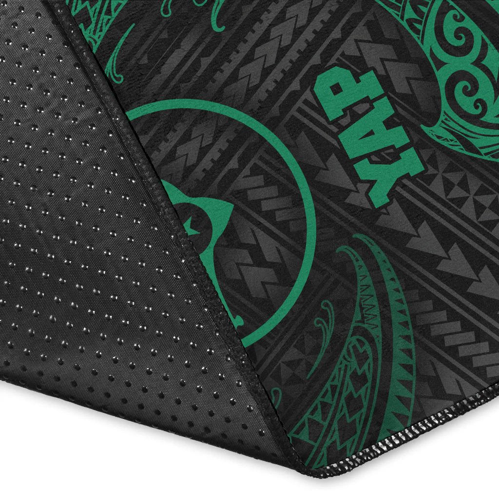 Yap Polynesian Area Rug - Green Tribal Wave - Polynesian Pride