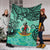 Vanuatu Premium Blanket - Vintage Floral Pattern Green Color - Polynesian Pride