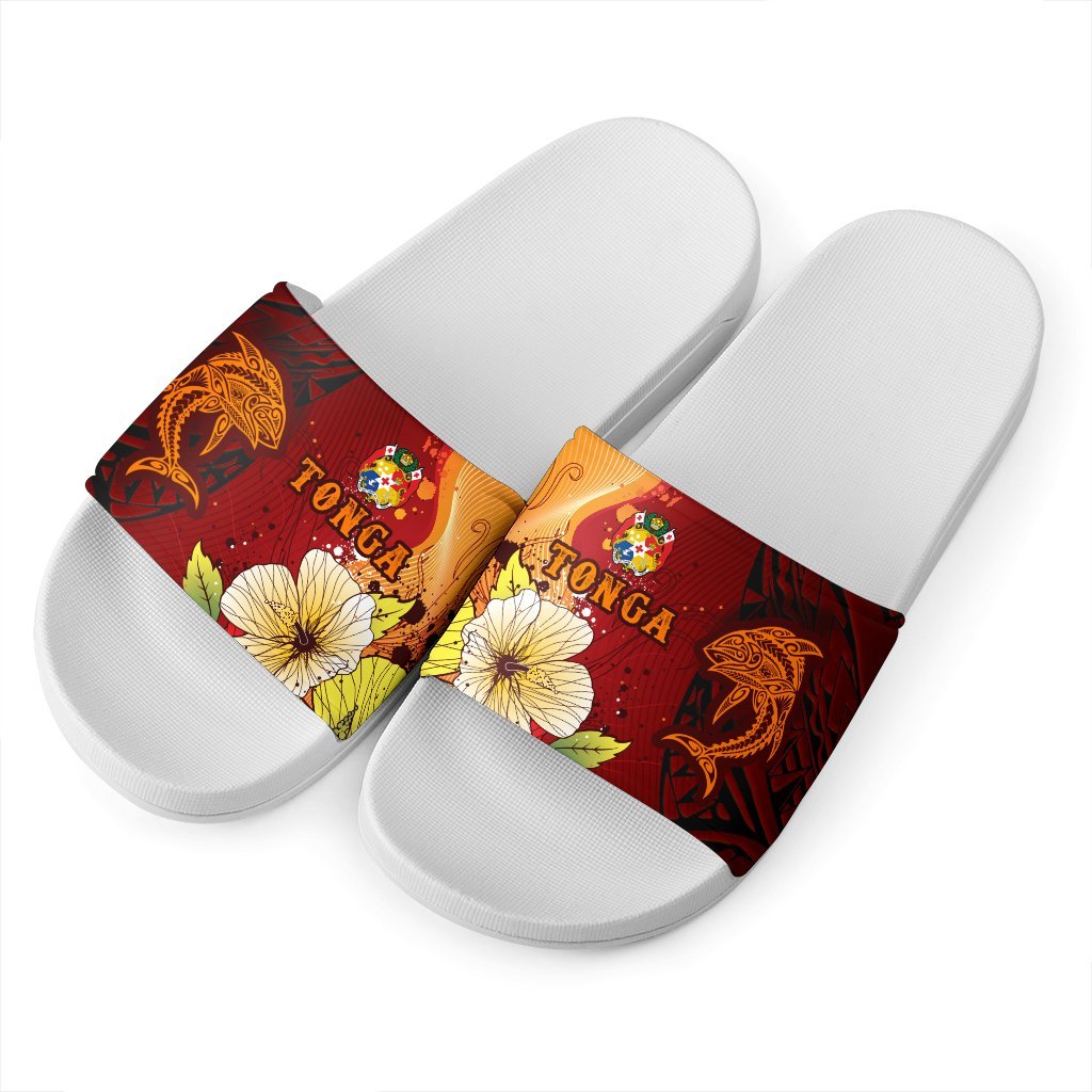 Tonga Slide Sandals - Tribal Tuna Fish - Polynesian Pride