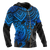Pohnpei Polynesian Zip Hoodie Polynesian Blue Turtle - Polynesian Pride